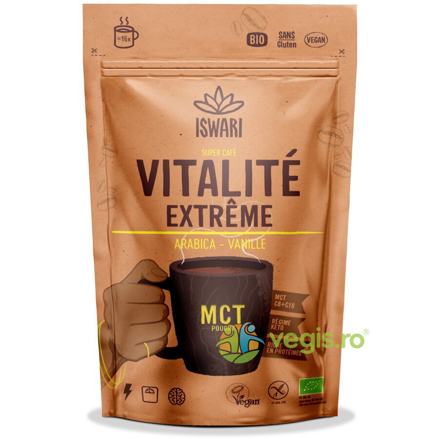 Cafea Arabica cu MCT si Vanilie fara Gluten Extreme Vitality Ecologica/Bio 200g