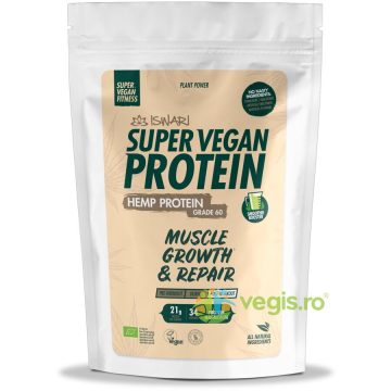 Proteina 60% Super Vegan Potrivita dupa Efort din Canepa fara Gluten Ecologica/Bio 1.2kg