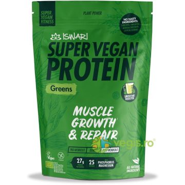 Proteina Super Vegan Verde Potrivita dupa Efort (Format Mediu) fara Gluten Ecologica/Bio 875g