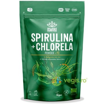 Pulbere de Spirulina si Chlorella fara Gluten Ecologica/Bio 125g