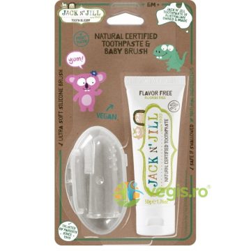 Pachet cu Pasta de Dinti fara Aroma 50g + Periuta Degetar pentru Bebelusi