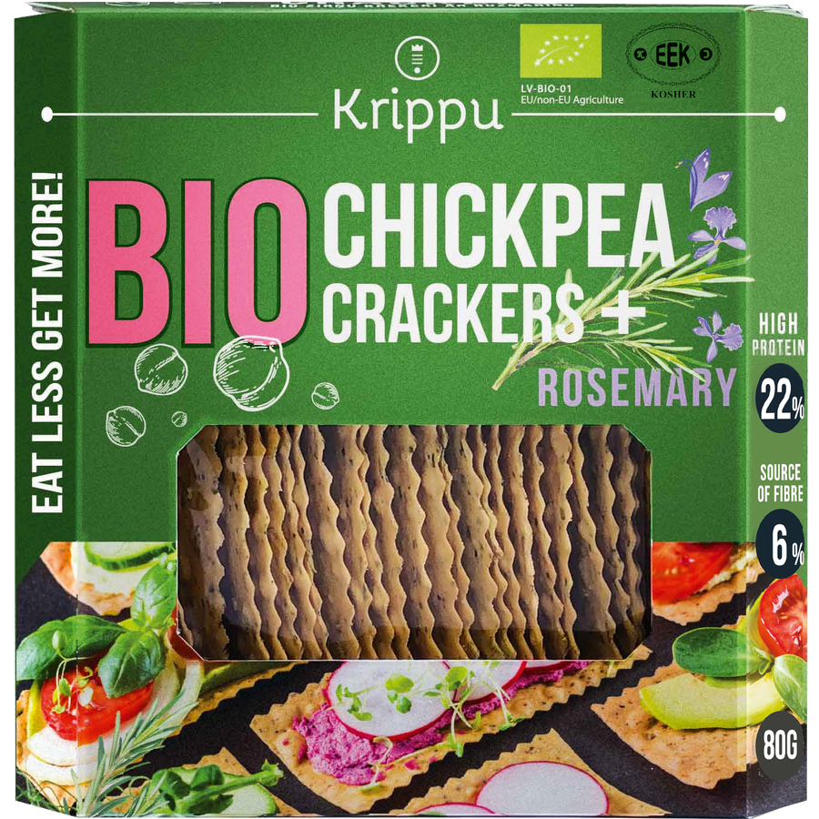 Crackers din Naut cu Rozmarin Ecologici/Bio 80g