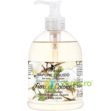 Sapun Lichid Vegetal Hidratant cu Parfum de Flori de Bumbac si Ulei de Jojoba 500ml