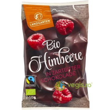 Zmeura Liofilizata Invelita in Ciocolata Amaruie fara Gluten Ecologica/Bio 50g