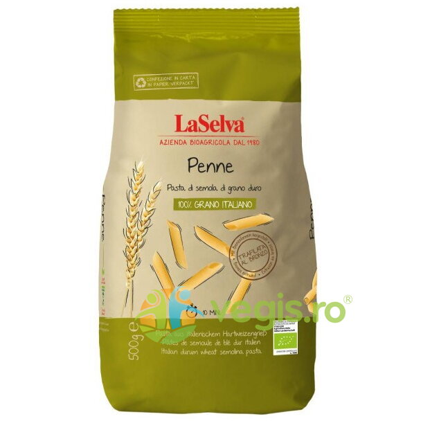Penne din Grau Dur Ecologice/Bio 500g