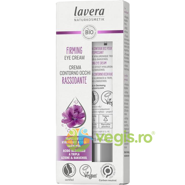 Crema Contur Ochi Antirid si Fermitate cu Acid Hialuronic si Bakuchiol 15ml