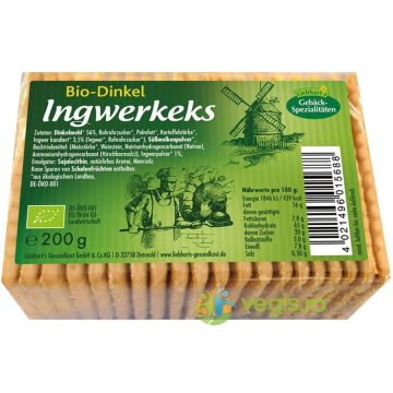 Biscuiti din Grau Spelta cu Ghimbir Ecologici/Bio 200g