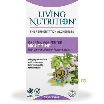 Fermented Night Time cu Valeriana, Floarea Pasiunii si Hamei 500mg 60cps