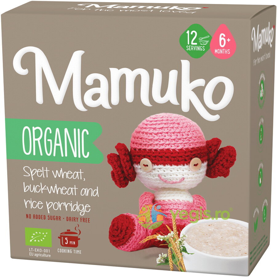 Porridge din 3 Cereale (Spelta, Hrisca si Orez) 6+ Luni Ecologic/Bio 200g
