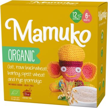 Porridge din 5 Cereale (Ovaz, Hrisca, Orz, Spelta si Secara 6+ Luni Ecologic/Bio 200g