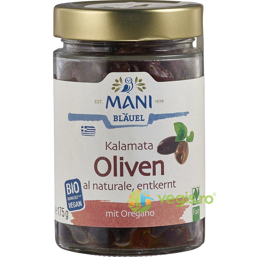Masline Kalamata fara Samburi cu Oregano Ecologice/Bio 175g