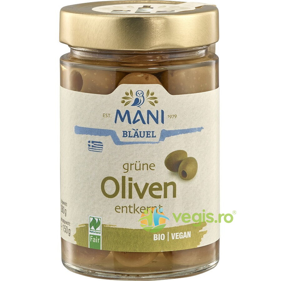 Masline Verzi fara Samburi in Saramura Ecologice/Bio 280g