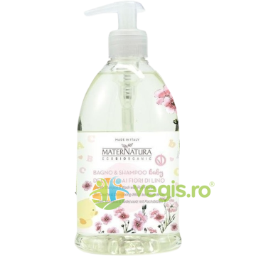 Sampon si Gel de Dus pentru Copii cu Flori de In 500ml