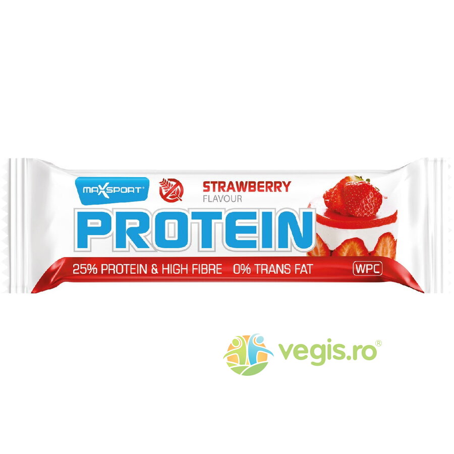 Baton Proteic 25% Proteine cu Capsuni fara Gluten 60g