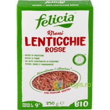 Risoni cu Linte Rosie Felicia Ecologica/Bio 250g
