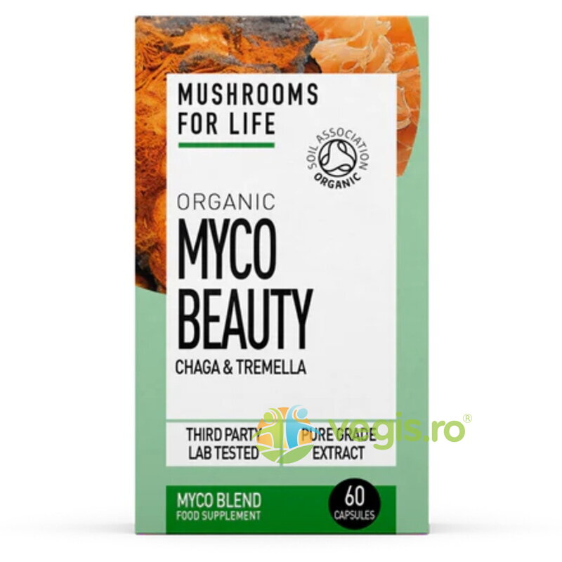 Myco Beauty Chaga si Tremella 800mg Pure Grade Extracts Ecologic/Bio 60cps