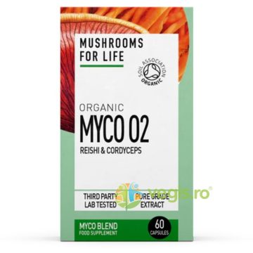 Myco O2 Reishi si Cordyceps 800mg Pure Grade Extracts Ecologic/Bio 60cps