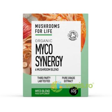 Pulbere Myco Synergy 6 Ciuperci 1000mg Pure Grade Extracts Ecologica/Bio 60g