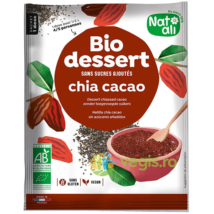 Desert cu Chia si Cacao fara Zahar Ecologic/Bio 40g