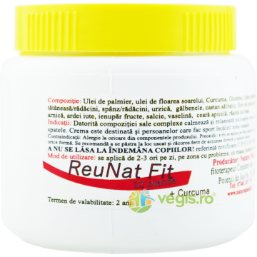 Crema pentru Masaj cu 12 Plante Reunat Fit 200ml