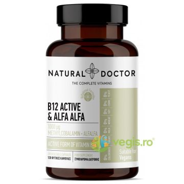 B12 Active & Alfa Alfa Complex pentru Functionarea Normala a Sistemului Nervos 120cps
