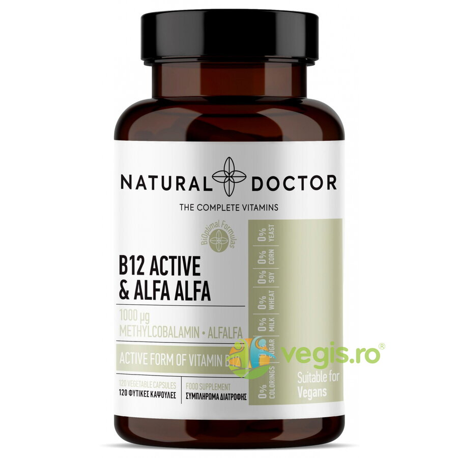 B12 Active & Alfa Alfa Complex pentru Functionarea Normala a Sistemului Nervos 120cps