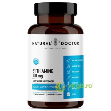 B1 Tiamina pentru Functionarea Normala a Proceselor Metabolice (Producerea de Energie) 90cps