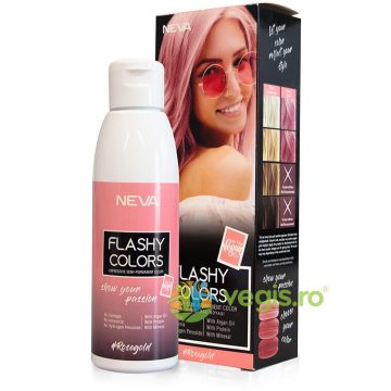 Nuantator Semipermanent fara Amoniac Rose Gold (Roz Auriu) Flashy Colors 100ml