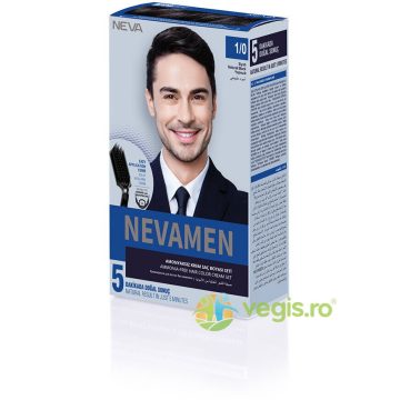 Vopsea de Par pentru Barbati fara Amoniac Negru Natural 1/0 Nevamen 150ml