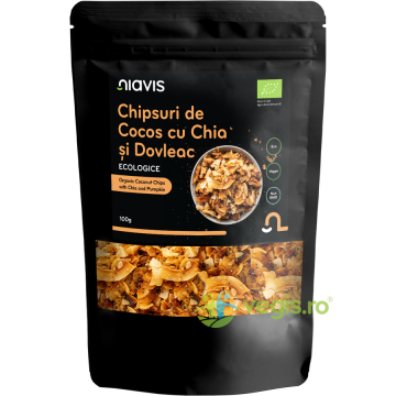 Chips-uri de Cocos cu Chia si Seminte de Dovleac Ecologice/Bio 100g