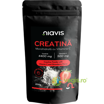 Creatina Monohidrata cu Vitamina C - Gust de Capsuni 200g