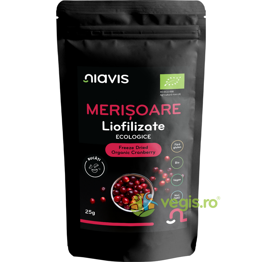 Merisoare Liofilizate Bucati Ecologice/Bio 25g