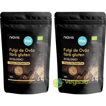 Pachet Fulgi de Ovaz Fini fara Gluten Ecologici/Bio 250g+250g