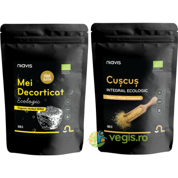Pachet Mei Decorticat fara Gluten Ecologic/Bio 500g + Cus Cus Integral Ecologic/Bio 500g