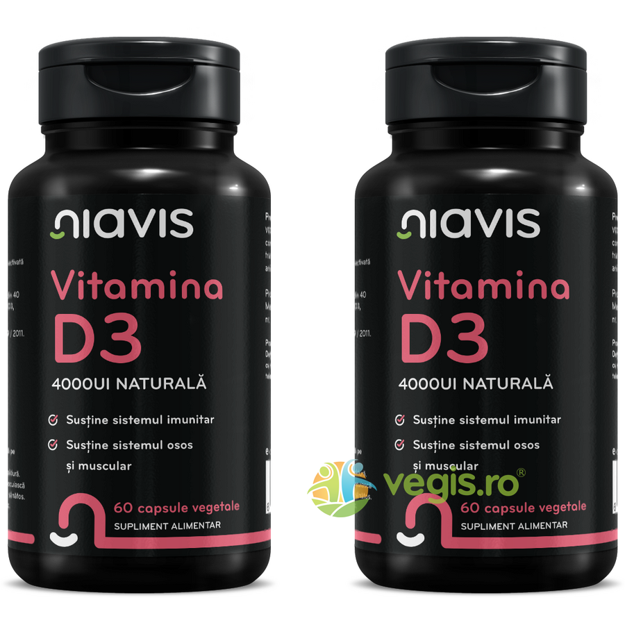 Pachet Vitamina D3 Naturala 4000ui 60cps+60cps