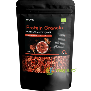 Protein Granola cu Merisoare si Scortisoara Ecologica/Bio 250g