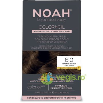 Vopsea de Par Permanenta pe Baza de Ulei 6.0 Blond Inchis (Dark Brown) fara Amoniac 135ml
