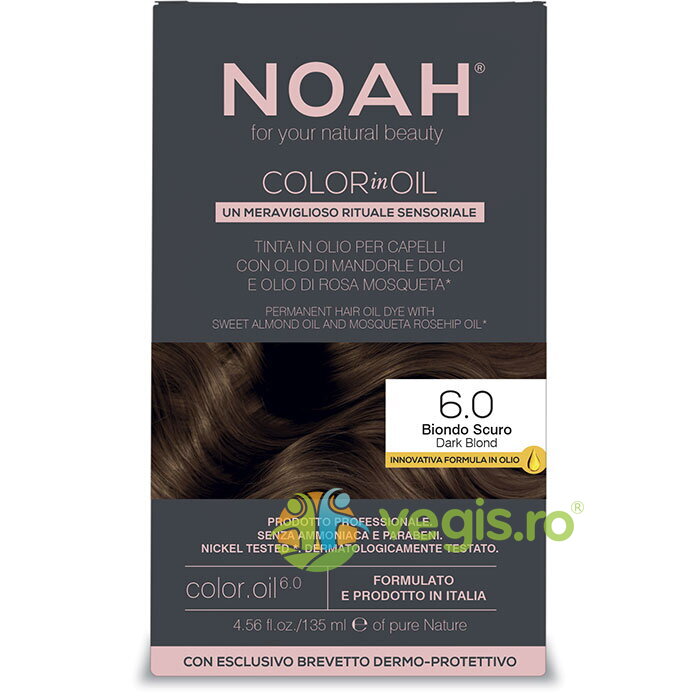 Vopsea de Par Permanenta pe Baza de Ulei 6.0 Blond Inchis (Dark Brown) fara Amoniac 135ml