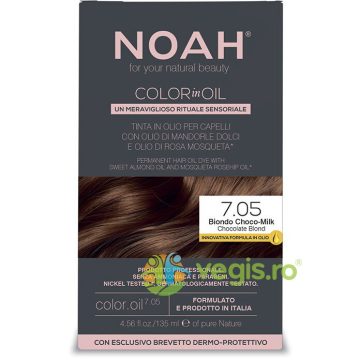 Vopsea de Par Permanenta pe Baza de Ulei 7.05 Blond Ciocolatiu (Chocolate Blond) fara Amoniac 135ml