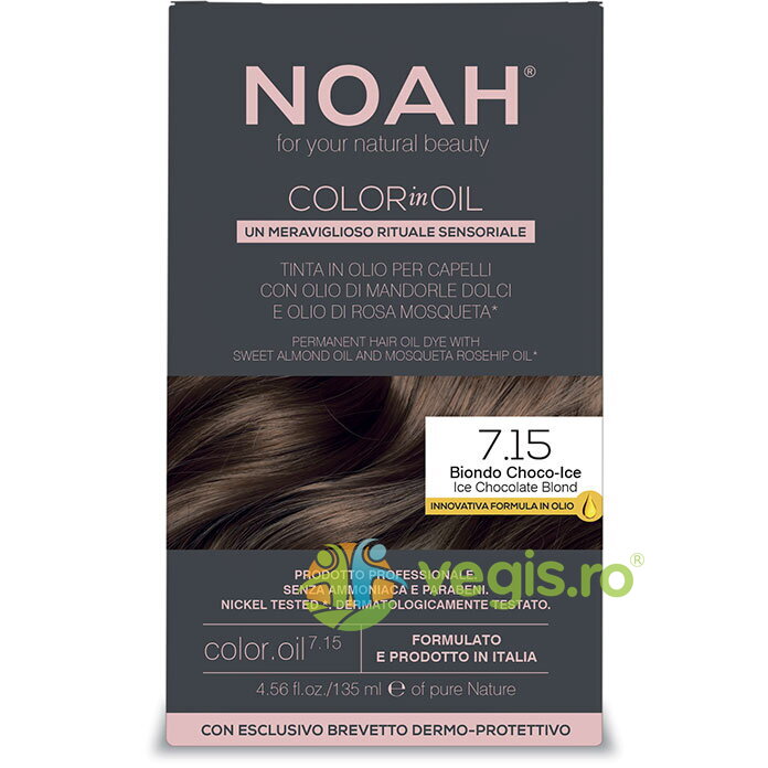 Vopsea de Par Permanenta pe Baza de Ulei 7.15 Blond Ciocolatiu Rece (Ice Chocolate Blond) fara Amoniac 135ml