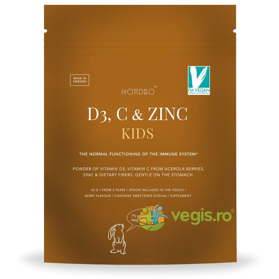 Vitamina D3, Vitamina C si Zinc pentru Copii 53g