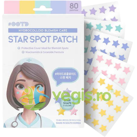 Plasturi Hidrocolidali Anti-Acnee Star Spot Patch 80buc
