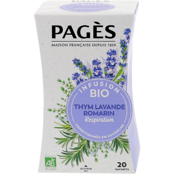 Ceai pentru Respiratie din Cimbru, Lavanda si Rozmarin Ecologic/Bio 20dz