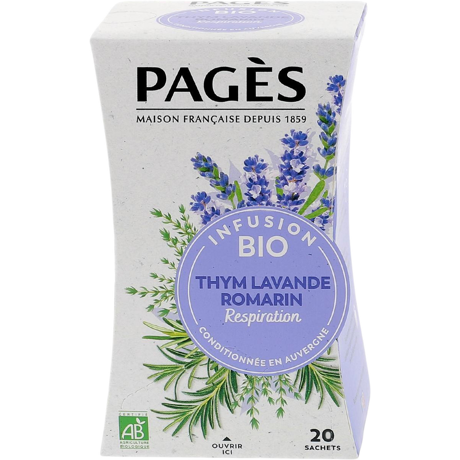 Ceai pentru Respiratie din Cimbru, Lavanda si Rozmarin Ecologic/Bio 20dz