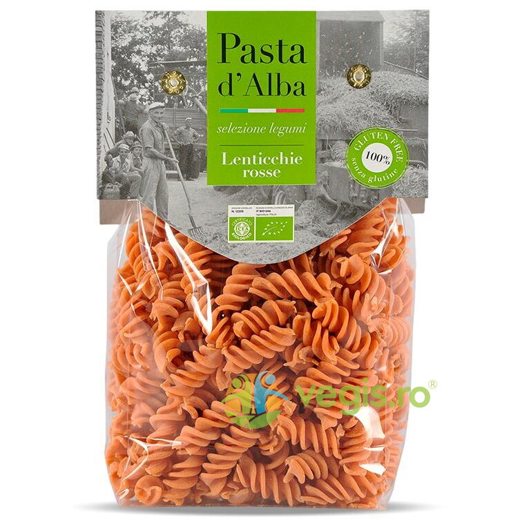 Paste Fusilli din Linte Rosie fara Gluten Ecologice/Bio 250g