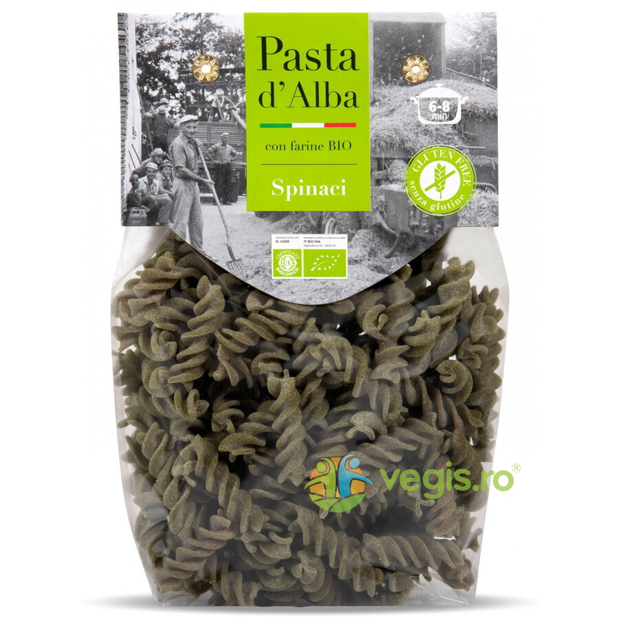 Paste Fusilli din Orez si Spanac fara Gluten Ecologice/Bio 250g