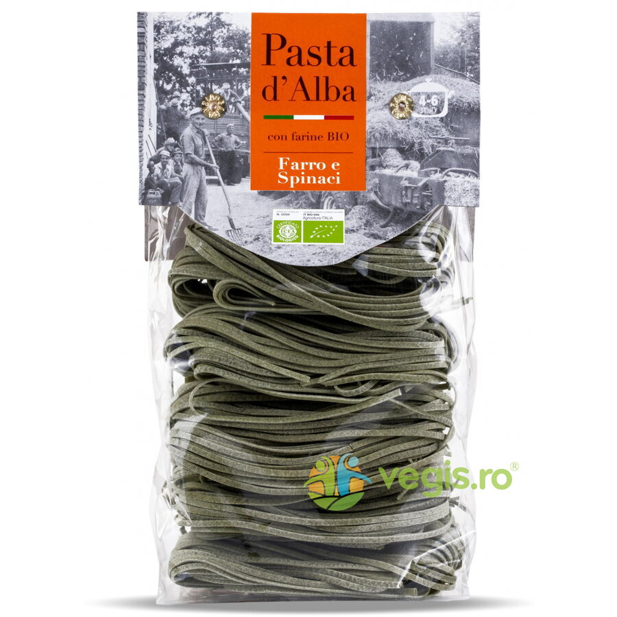 Paste Tagliolini din Spelta si Spanac Ecologice/Bio 250g