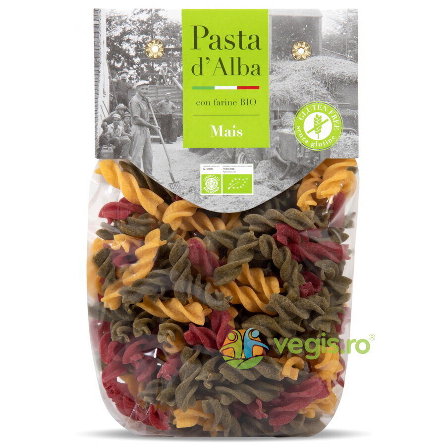 Paste Tricolore Fusilli din Porumb, Spanac si Sfecla Rosie Ecologice/Bio 250g