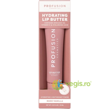 Gloss Hidratant pentru Buze cu Ulei de Avocado, Vitamina E si Acid Hialuronic Nuanta Nude Vanilla 15ml