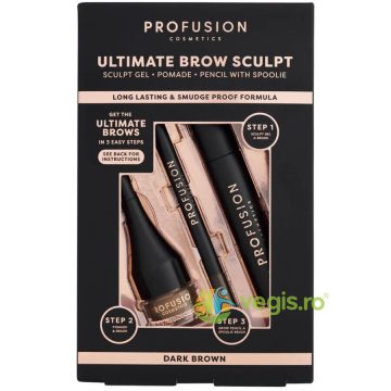 Kit pentru Sculptarea Sprancenelor Ultimate Brow Sculpt Dark Brown